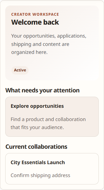 My Account / Influencer Program in Leanmerce Influencer Collaboration