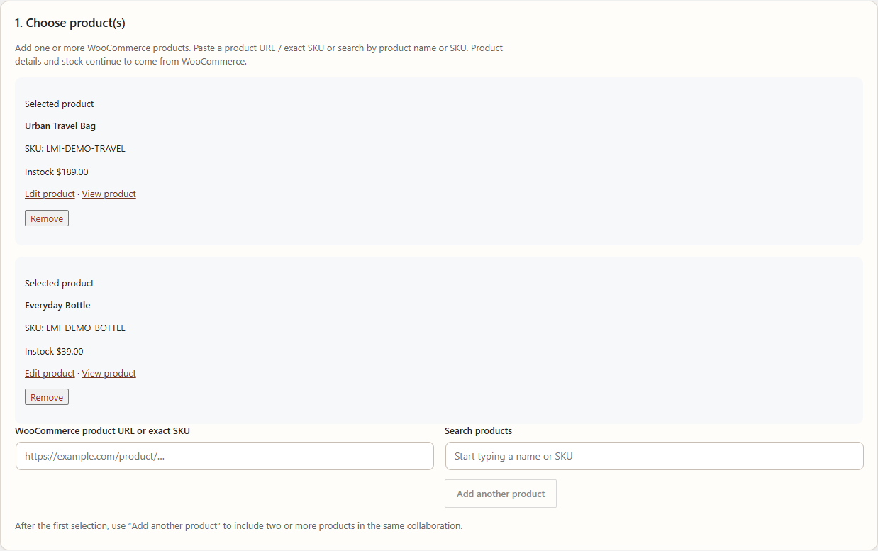 Multi-product Opportunity in Leanmerce Influencer Collaboration