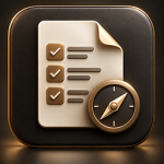 Leanmerce Commerce Assistant icon with a checklist document and compass
