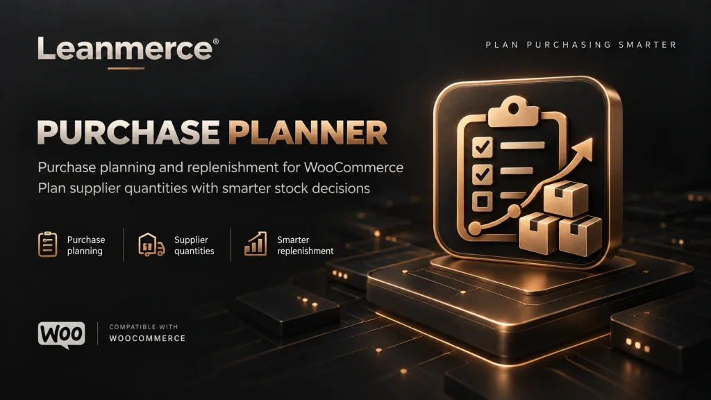 Leanmerce Purchase Planner hero: purchase planning and replenishment for WooCommerce
